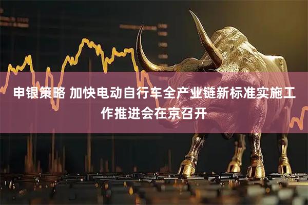 申银策略 加快电动自行车全产业链新标准实施工作推进会在京召开