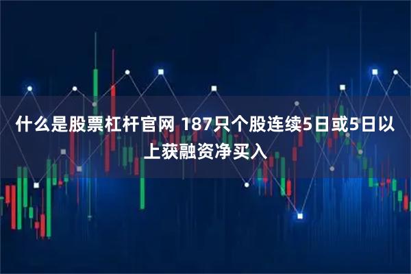 什么是股票杠杆官网 187只个股连续5日或5日以上获融资净买入
